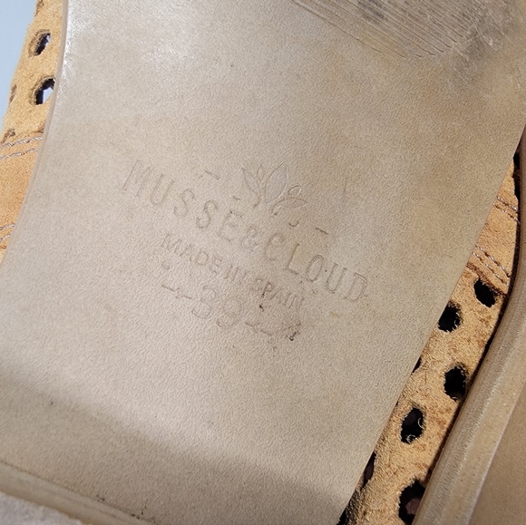 Musse & Cloud Tan Perforated Women's Ankle Boots Size 39 - Picture 13 of 17